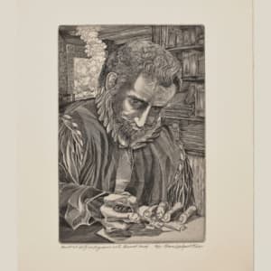 Evan Lindquist Engraves Engravers, curated by Norwood Creech, 2022 by    Evan Lindquist  (1936-2023)  Image: 15. Hendrick Goltzius Engraves with Maimed Hand, 16/35, Copperplate Engraving, 10.5 x 7.2 in (26.67 x 18.29 cm), Evan Lindquist 2011

© Evan Lindquist / Artists Rights Society (ARS), New York. Inventory Number: EVAN30.2022-15

HENDRICK GOLTZIUS, Dutch (1558 – 1617)

For loan inquiries or further information about the prints, please contact 
Erica Kinias, Ph.D. Program Director, 
Master of Arts in Gallery and Museum Management [MGMM], 
Western Colorado University, 1 Western Way, Gunnison Colorado 81231 
(970) 943-2037, 
www.western.edu/mgmm 

For further information about Evan Lindquist and his copperplate engravings, along with full bio, resources, and images from all editions, please visit EvanLindquist.com
