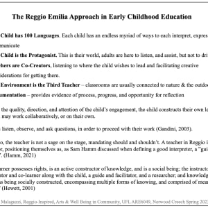 Loris Malaguzzi, Reggio-Inspired, Arts & Well-Being in Community by Norwood Creech  Image: The Reggio Emilia Approach in Early Childhood Education. p11.