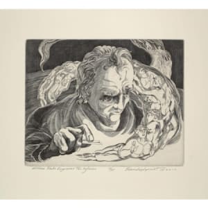 Evan Lindquist Engraves Engravers, Western Colorado University, curated by Norwood Creech, 2022 by    Evan Lindquist  Image: 21. William Blake Engraves the Inferno, 10/35, Copperplate Engraving, 8.5 x 10.5 in (21.59 x 26.67 cm), Evan Lindquist 2010

© Evan Lindquist / Artists Rights Society (ARS), New York. Inventory Number: EVAN30.2022- 21

WILLIAM BLAKE, British (1757 - 1827)

For loan inquiries or further information about the prints, please contact 
Erica Kinias, Ph.D. Program Director, 
Master of Arts in Gallery and Museum Management [MGMM], 
Western Colorado University, 1 Western Way, Gunnison Colorado 81231 
(970) 943-2037, 
www.western.edu/mgmm 

For further information about Evan Lindquist and his copperplate engravings, along with full bio, resources, and images from all editions, please visit EvanLindquist.com
