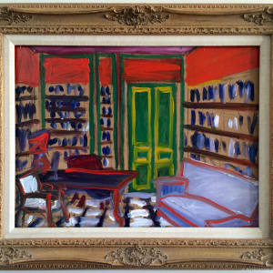 Memphis Library Interior (Peter Max meets Bonnard), 1998 by oil on linen 