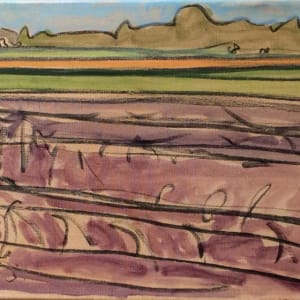 View to Denwood from Whitton Farms, Mississippi County, Arkansas, painted on location by Norwood Creech 