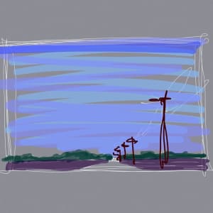 Power Poles on 14 (to Twin Ditches), Mississippi County, Arkansas - Suite of 4 
