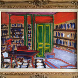 Memphis Library Interior (Peter Max meets Bonnard), 1998 by oil on linen 