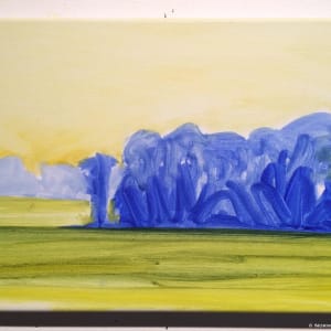 Blue Trees over Rice, Rivervale Pocket, Rivervale, Poinsett County, Arkansas, painted on location 