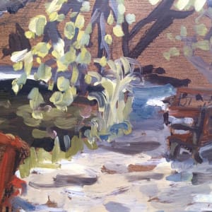 By the Pond (with Red Chair), Dorland Mountain Arts Colony, Temecula, California, painted on location 