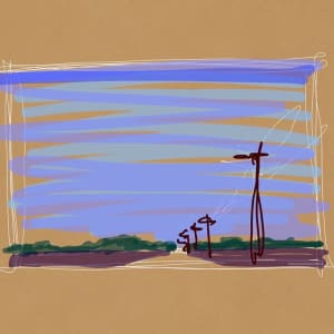 Power Poles on 14 (to Twin Ditches), Mississippi County, Arkansas - Suite of 4 