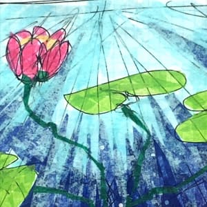 Blue Sparkle Grid - Collage by Norwood Creech 