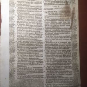 1578 Magnificent Geneva Bible folio leaf: Zechariah by Bible 
