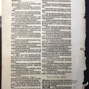 1595 Bishops Bible folio leaf: Psalms 38 by Bible 