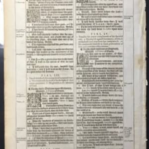 1613  King James Pulpit Bible second edition Bible leaf folio size:   Psalms L by Bible 