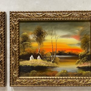 Landscapes-Oil on Board (4 Pieces) by Undiscernible 