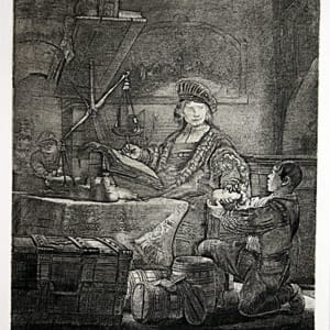 The Goldweigher after Rembrandt by Amand Durand