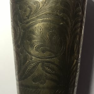 Islamic/Indian Etched Brass Lassi Drinking Vessel by Indian Etched
