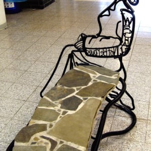 By the Waters by Susan Stair  Image: By the Waters Detail: The Rosa Parks Bench, 4’ x 3’ x 4 1/2’, Steel and Stone