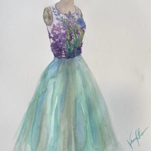 De la Renta Floral with Mint Tulle Skirt by Vanessa Rothe