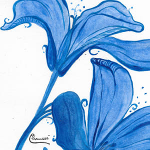 Fleurs Bleues | White & Blue flowers by Geneviève CHAUSSÉ