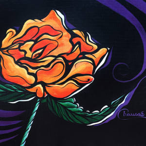 Orange Rose on a Black Background