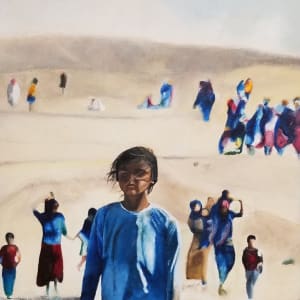 Refugees Walking by Melanie Nussbaum
