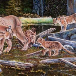 Mountain Lion Family by Dorothy Stembridge