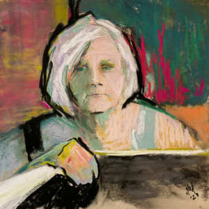 Squint, self portrait by Darlene Bigus-Doheny