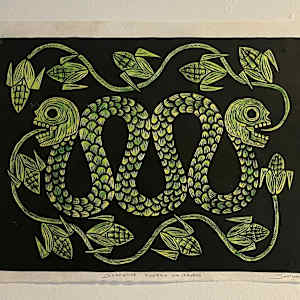 Serpiente Bicéfala con Cráneos 12 by Santiago Savi