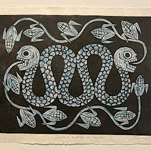 Serpiente Bicéfala con Cráneos by Santiago Savi