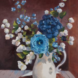 Still Life with Vase and Blue Flowers