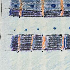 CIRCLING HOME, CROSSING OVER. H7915082025 (Sketch for a work in progress) by HB Barry Strasbourg-Thompson BFA 