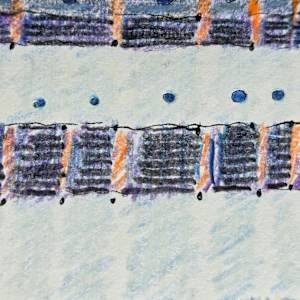 CIRCLING HOME, CROSSING OVER. H7915082025 (Sketch for a work in progress) by HB Barry Strasbourg-Thompson BFA 