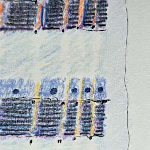 CIRCLING HOME, CROSSING OVER. H7915082025 (Sketch for a work in progress) by HB Barry Strasbourg-Thompson BFA 