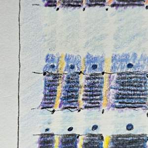 CIRCLING HOME, CROSSING OVER. H7915082025 (Sketch for a work in progress) by HB Barry Strasbourg-Thompson BFA 