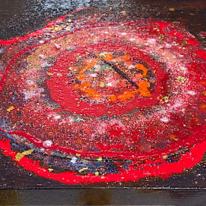 HOMELESS to HOME  H7721112023.3    (works in progress) by HB Barry Strasbourg-Thompson BFA  Image: This current series of artworks "Homeless to Home", is informed where "HOME" is EXPERIENTIAL KNOWLEDGE gained from abstracting Thich Nhat Hanh's idea of spiritual journeys "I have arrived, I am home".