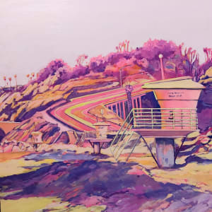 Torrey Pines Towers, Diptych, 2023 - Torrey Pines  Lifeguard Tower 3,4,5 by Kate Joiner, Image 1.