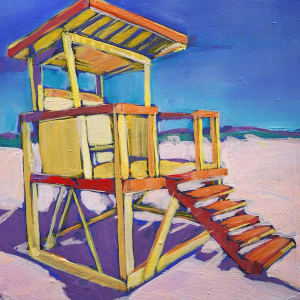 Yellow Lifeguard Tower, South Padre Island, Texas by Kate Joiner