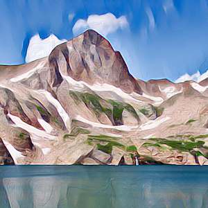 Blue Lake Abstract2 by Lewis Jackson