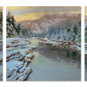 Flathead River Winter by James L Johnson