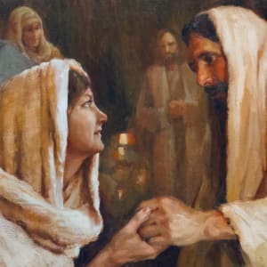 "He Touched Her Hand...and She Arose" (Matthew 7:14-15) (Healing of Peter's Mother-in-Law) by James L Johnson 