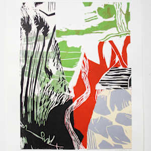 Autumn Series III by Michael Rich  Image: Autumn Series III, 2024, woodcut collage, 24 x 18in (30 x 22 in paper)