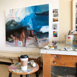 Fjord by Michael Rich  Image: Fjord, 2021, oil on canvas, 52 x 65 in - Studio View