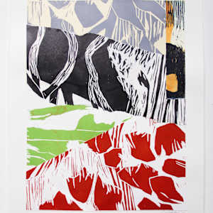 Autumn Series I by Michael Rich  Image: Autumn Series I, 2024, woodcut collage, 24 x 18in (30 x 22 in paper)