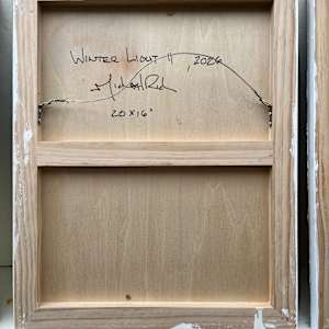 Winter Light II by Michael Rich  Image: Winter Light II, 2026, oil on panel, 20 x 16 in (reverse)