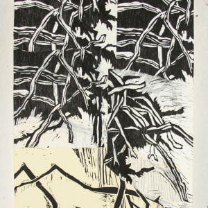 Nesting by Michael Rich  Image: Nesting, 2016, woodcut collage on panel, 40 x 19 in