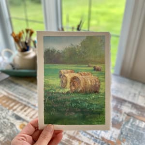 Summer Bales, gouache by Crystal Beshara 