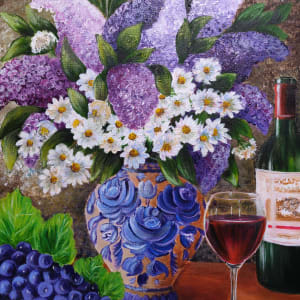 Grapes, Wine and Flowers 