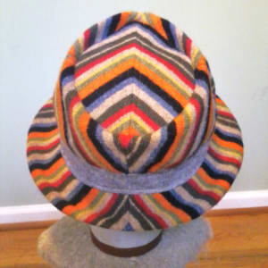 Recycled Striped Sweater Fedora by Jennifer Collins-Mancour