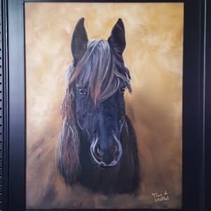 Friesian Spirit  Image: Friesian Spirit Framed Horse Painting Display