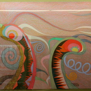 Three prismacolor works by Joanne Bauman 