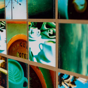 Brown Scroll Kaleidoscope Turquoise Latte 