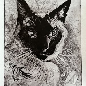 Chat aux Yeux Bleus by Emily Eve Weinstein  Image: B&W version