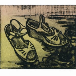 Series of waterless lithography by Emily Eve Weinstein  Image: Retro Shoes with 2nd plate